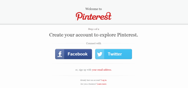Pinterest Signup Screen