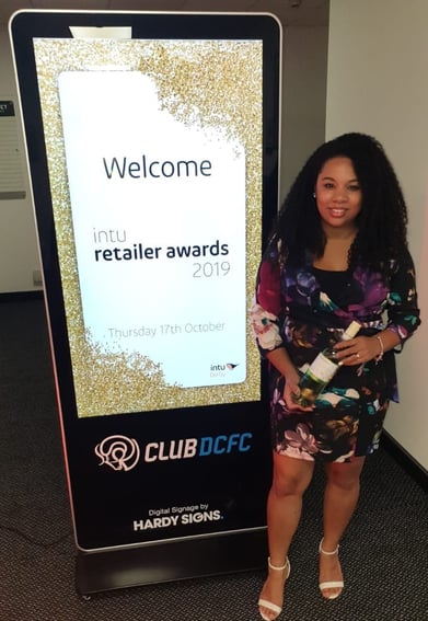 Kerry from the JDR Group at intu Derby Retailer Awards with Shakin it Derby